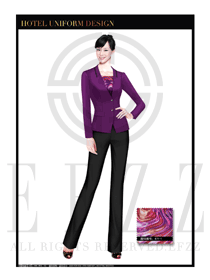 紫色女款酒店制服經(jīng)理職業(yè)裝設(shè)計圖417