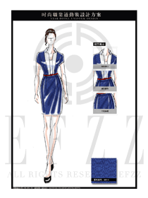 寶石藍(lán)時(shí)尚OL女職業(yè)裝制服設(shè)計(jì)圖577