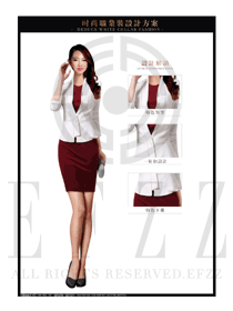 OL時尚白色女職業裝夏裝制服設計圖639
