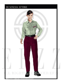 淺綠色女款長袖工程服制服設計圖097