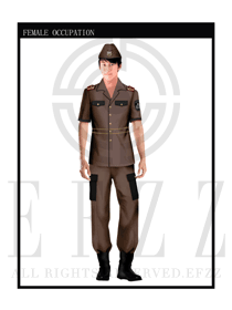 棕色男款保安服短袖服裝款式圖290