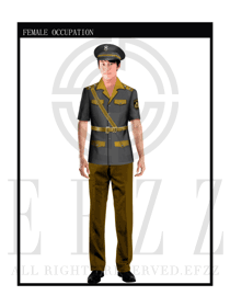 時尚灰色男款保安服短袖制服設(shè)計(jì)圖307