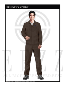 時尚深灰色長袖男款工程服裝制服設計圖1133