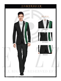 時尚黑色韓版男職業裝西服制服設計圖423