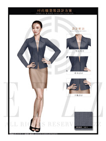 新款灰色女秋冬職業裝套裙款式設計圖1450