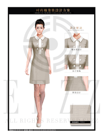 原創(chuàng)設計灰色女職業(yè)裝夏裝服裝款式圖729