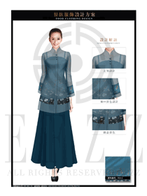 時尚長袖女款中餐服務員制服款式圖1919