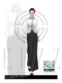 新款米白色女款SPA水療會所咨客迎賓制服設(shè)計圖383