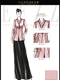 原創(chuàng)制服設(shè)計粉紅色女款水療會所咨客服裝款式圖425