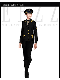 黑色長袖女款保安服夾克服裝款式圖321