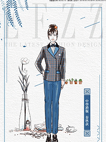 時尚女款學生服校服款式設計圖045