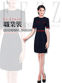 原創(chuàng)制服設(shè)計(jì)連衣裙款專賣店?duì)I業(yè)員服裝款式圖1586