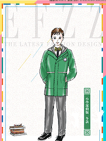 時尚綠色男款學(xué)生服校服款式設(shè)計(jì)圖066