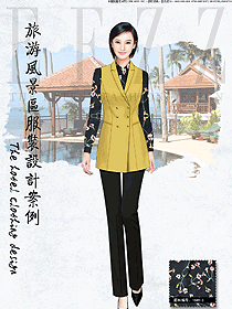 新款淺黃色女款西餐服務員服裝款式圖1303