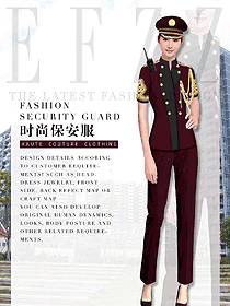 時尚女款短袖保安服設計圖378