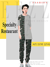 時尚短袖女款快餐廳服裝款式設(shè)計圖287