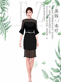 時尚女款SPA水療會所咨客制服設計圖474