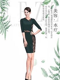原創(chuàng)制服設(shè)計水療會所咨客服裝款式圖515