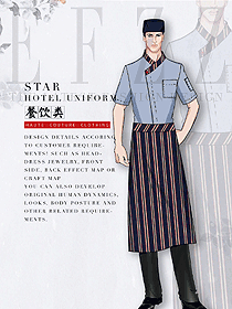 淺藍(lán)色男款酒店廚師服制服設(shè)計圖480