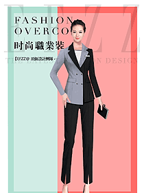 時(shí)尚修身款女秋冬職業(yè)裝制服設(shè)計(jì)圖1634