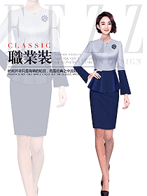新款淺藍色女職業(yè)裝夏裝制服設計圖962