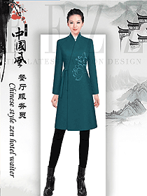 新款女款中餐服務員制服款式設計圖2053