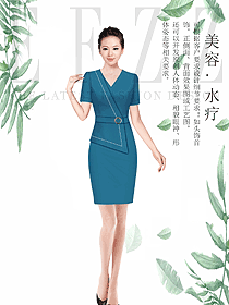 原創制服設計水療會所咨客服裝款式圖521