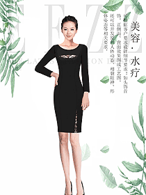 原創(chuàng)制服設(shè)計女款水療會所咨客服裝款式圖458