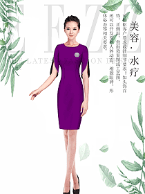 原創制服設計女款水療會所咨客服裝款式圖449