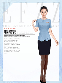 淺藍色女款美容技師制服設(shè)計圖681