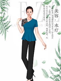 原創制服設計女款美容會所服裝款式圖679