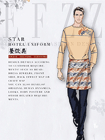 長袖男款快餐廳服務(wù)員制服設(shè)計(jì)圖405