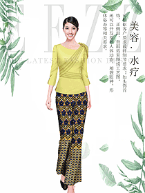 原創(chuàng)制服設(shè)計(jì)水療會(huì)所咨客服裝款式圖541