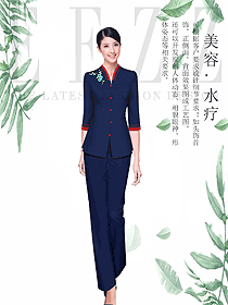 原創設計藏藍色會所服務生服裝款式圖886
