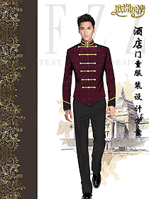 原創(chuàng)制服設(shè)計(jì)酒店門童服裝款式圖1287