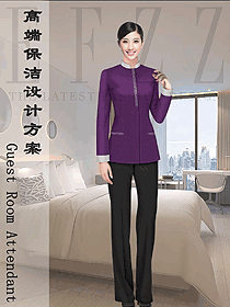 立領(lǐng)紫色保潔人員服裝設(shè)計圖269