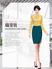 女職業裝長袖襯衫設計圖441