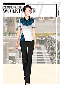 短袖女款快餐廳制服設(shè)計圖428