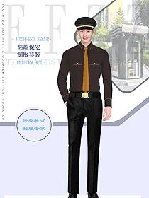 襯衫款男裝保安制服定制設計圖