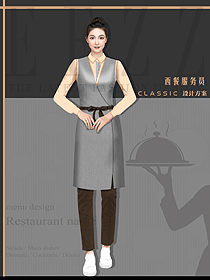 花藝餐飲奶茶純色圍裙工作服服務生全棉職業裝