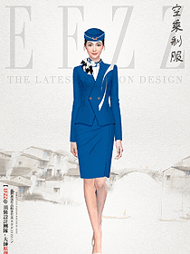 大愛藏藍色空姐地勤高鐵服務員制服原創方案首發設計圖