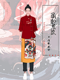 國(guó)潮文化星級(jí)酒店餐廳女服務(wù)生制服設(shè)計(jì)