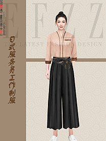 深圳韓國料理店服務(wù)員工制服定制設(shè)計圖