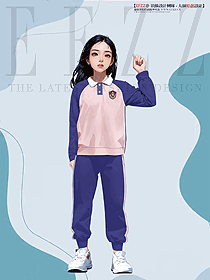 長袖翻領T恤小學生運動服手繪設計圖