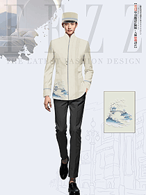 五星級酒店禮賓部員工制服定制手繪設計圖