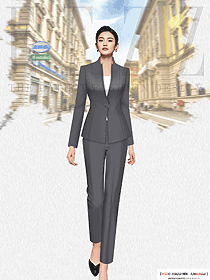 灰色售樓部4S店物業工作服教師西服套裝
