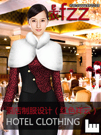 原創(chuàng)酒店制服設計圖-紅色祥云服裝設計