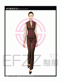 女職業(yè)裝襯衫馬夾設計圖257