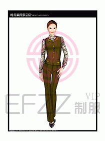 女職業(yè)裝襯衫馬夾設(shè)計(jì)圖310