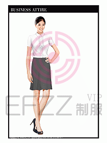 女職業裝短袖襯衫設計圖263